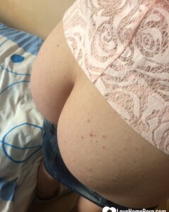 Shaved hottie gives a closeup of her slit