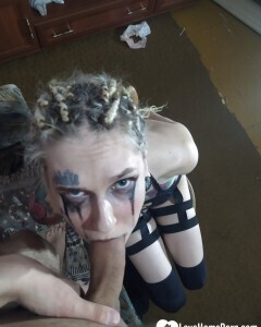 Stretching her mouth with my big cock