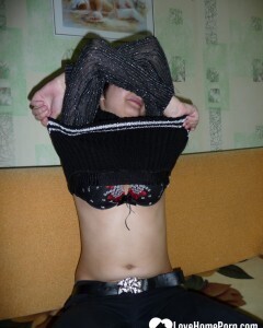 Smoking babysitter displays her pussy for the job