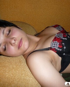 Smoking babysitter displays her pussy for the job