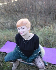 My girlfriend in stockings teases during a picnic