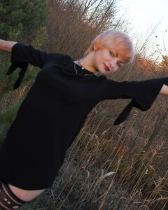 My girlfriend in stockings teases during a picnic