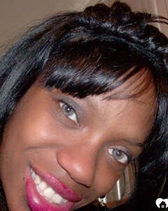 Ebony beauty strips off her fishnet shirt