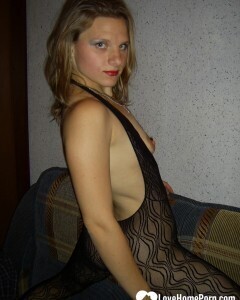 Kinky girlfriend in pantyhose fools around the apartment