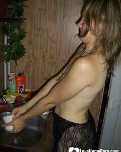 Kinky girlfriend in pantyhose fools around the apartment