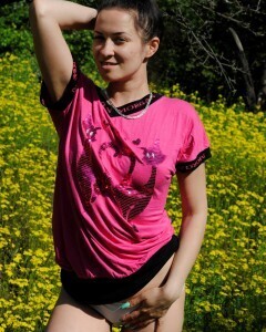 My girlfriend loves to be naked while outdoors