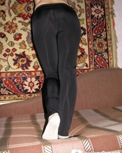 Nerdy babe keeps her sparkly socks on