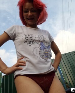 Redhead babe really likes my new bike