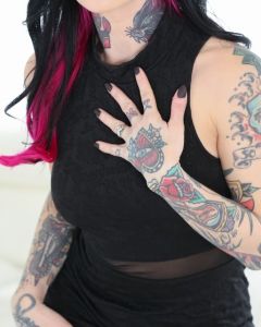 Joanna Angel shows off her pretty tattooed body 