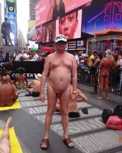 I am nude on Tlmes Square, New York