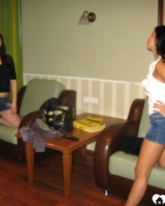 Gorgeous lesbian strip and pleasure one another's slit