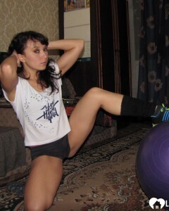 Working out on a ball got me wet