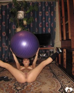 Working out on a ball got me wet