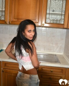 Spreading in the kitchen for my husband