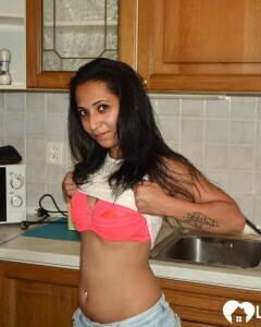 Spreading in the kitchen for my husband