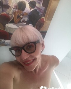 Blonde MILF with glasses teasing with nudes