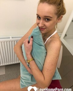 Teasing on a public staircase while naked