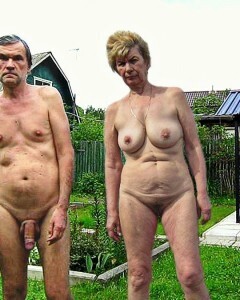 Naked couple in the village