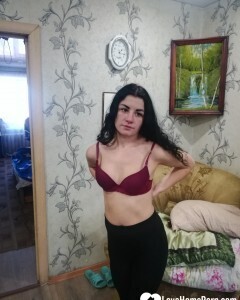 Cute girlfriend stripping off for the camera