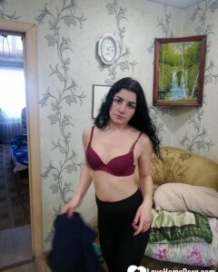 Cute girlfriend stripping off for the camera