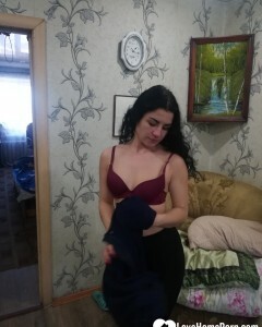 Cute girlfriend stripping off for the camera