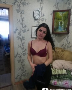 Cute girlfriend stripping off for the camera