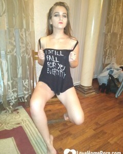 Beautiful teen strips off her clothes and teases