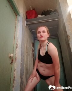 Stunning babe taking some selfies on a chair