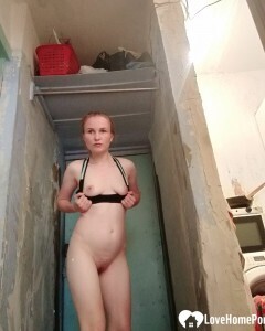 Stunning babe taking some selfies on a chair