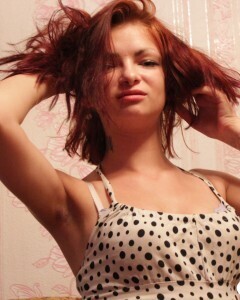 Redhead babe in stockings wants a hard cock